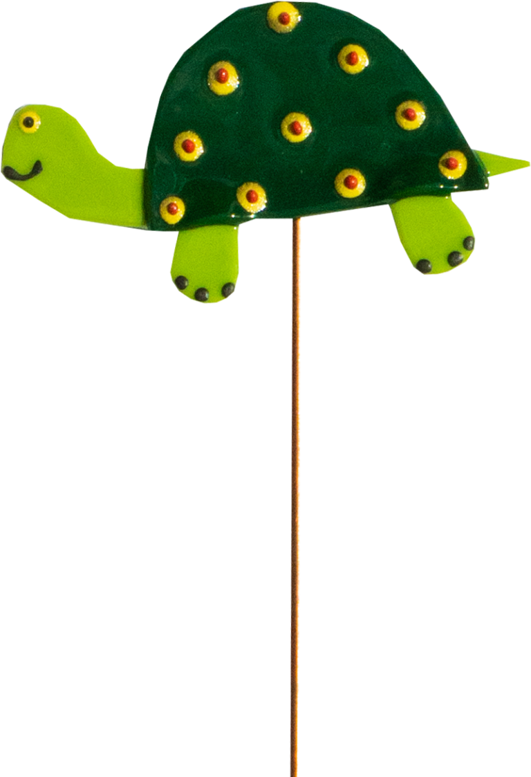 Land Turtle Dark Green Charlene Heilman FusedGlass Art