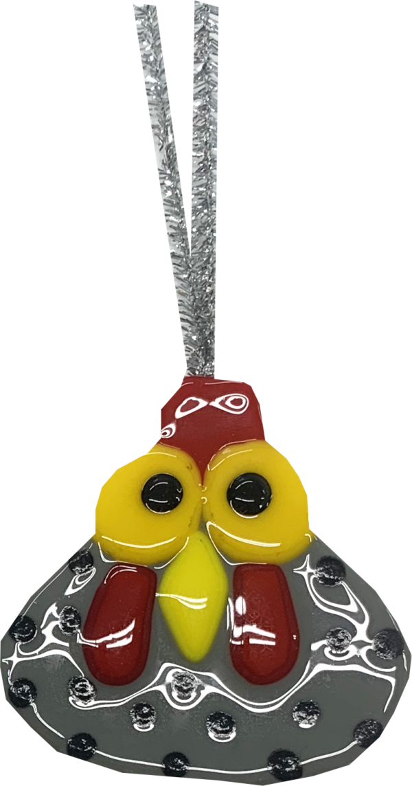 Chicken Ornament, Grey