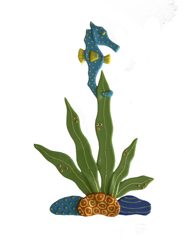 Aqua Seahorse Grass Wall Art